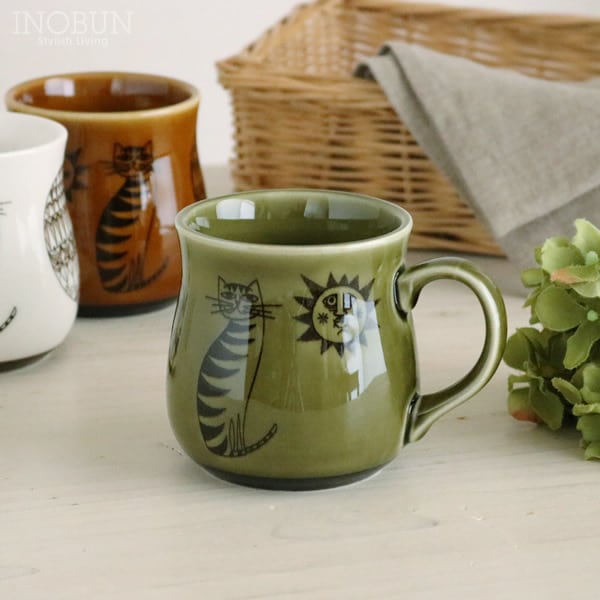 オールドカッパー マグカップ 日本製 陶磁器 クラフトBOX入り 猫 CAT