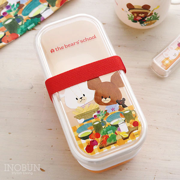 くまのがっこう ランチ巾着 お弁当袋 日本製 チェック