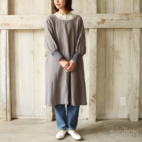 本店限定】kapoc ハウスワーキングコート グレー割烹着 エプロン