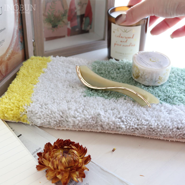 ミニラグ MOYO mini rug イエロー ラグマット タフティング デスク