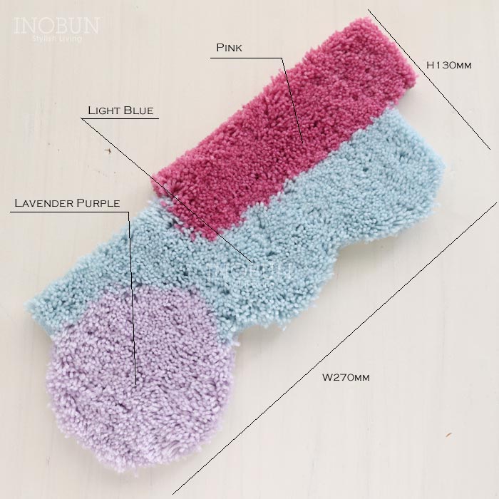 ミニラグ MOYO geometry rug ピンクxライトブルー ラグマット タフ