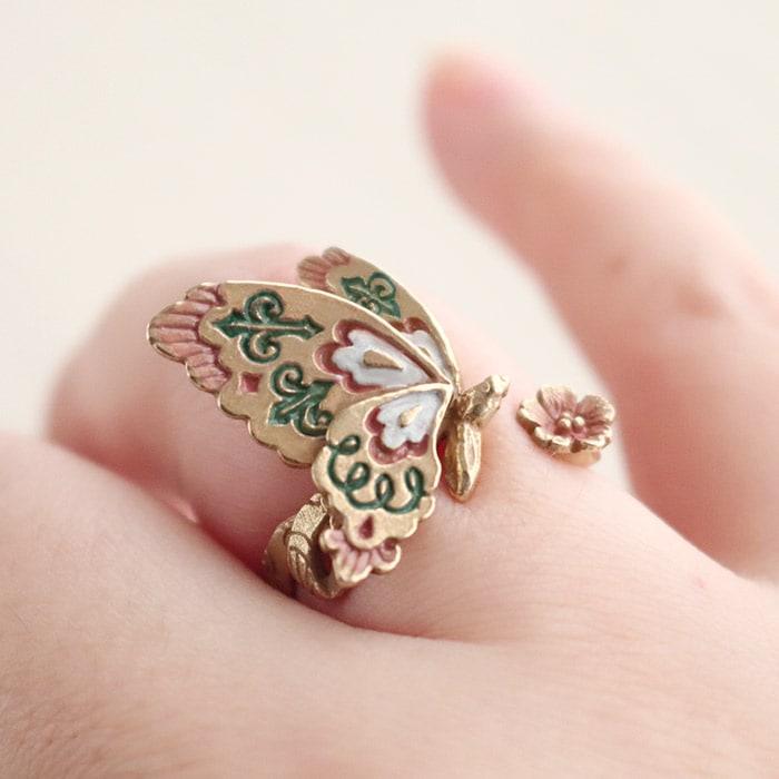 パルナートポック 花蝶文様 リング 指輪 蝶 アクセサリー Palnart Poc