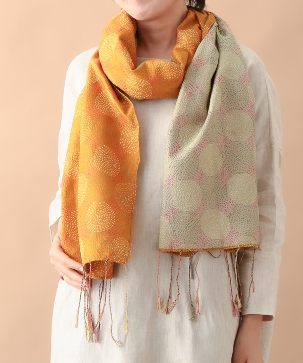 インド シルクカンタ（刺し子刺繍）ショール｜KANKAN ONLINE SHOP【公式】