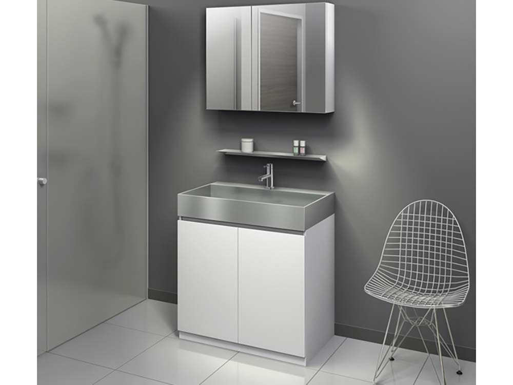 洗面台スタンディングタイプW600×D450×H800（ステンレスボウル+木製