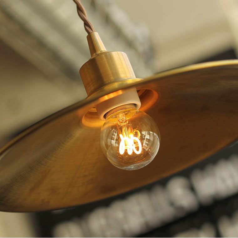 ☆【E26スパイラル電球付き】E26ブラスペンダントシェード | 照明器具