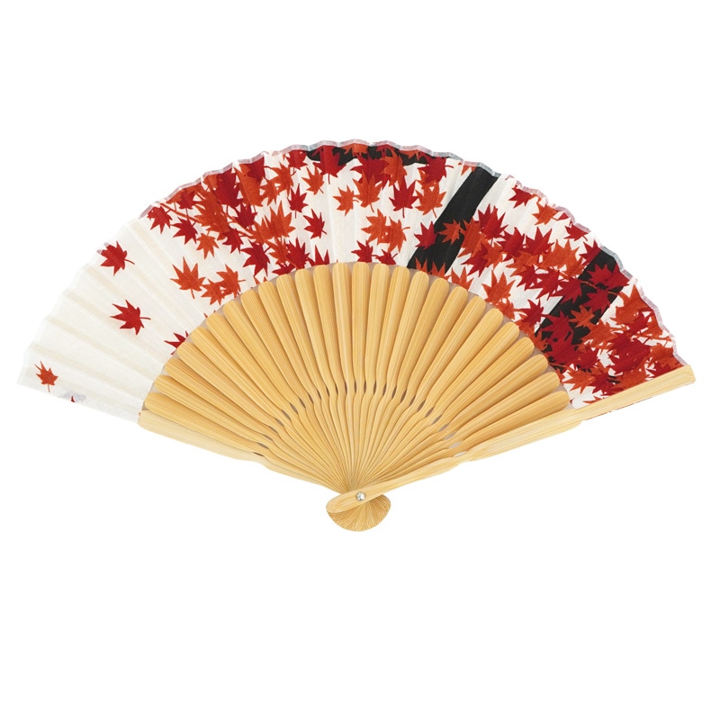 手ぬぐい扇子 「紅葉」(化粧箱付）（オレンジ） | 扇子・団扇,扇子