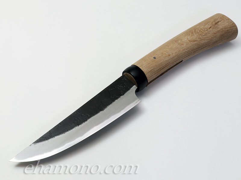 日野浦刃物工房 味方屋作 和式ナイフ130 黒 両刃