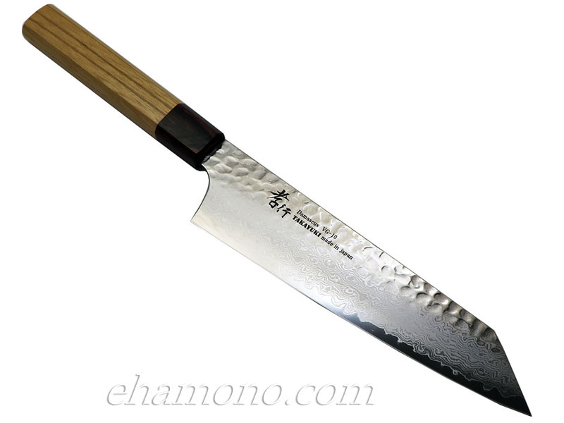 堺孝行 V金10号ダマスカス33層鎚目 和式剣型牛刀（切付牛刀）190