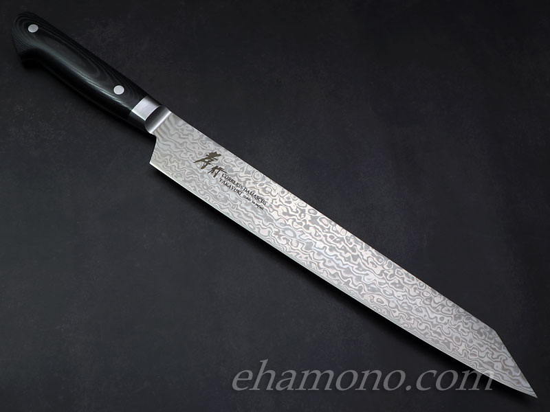 堺孝行 コアレスダマスカス 剣型（切付）柳刃260 ブラックマイカルタ