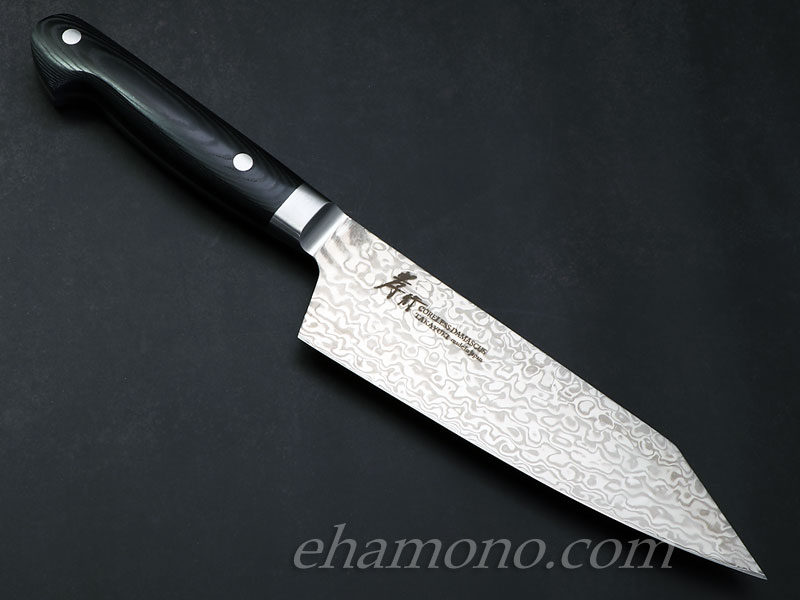 堺孝行 コアレスダマスカス 剣型三徳（切付三徳）160mm ブラック