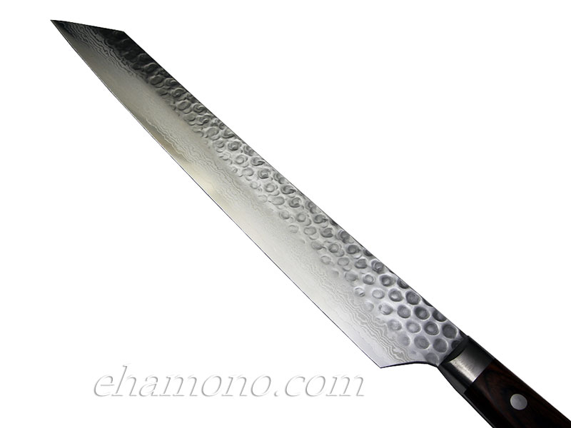 V金10号割込 ダマスカス17層鎚目 切付柳刃270