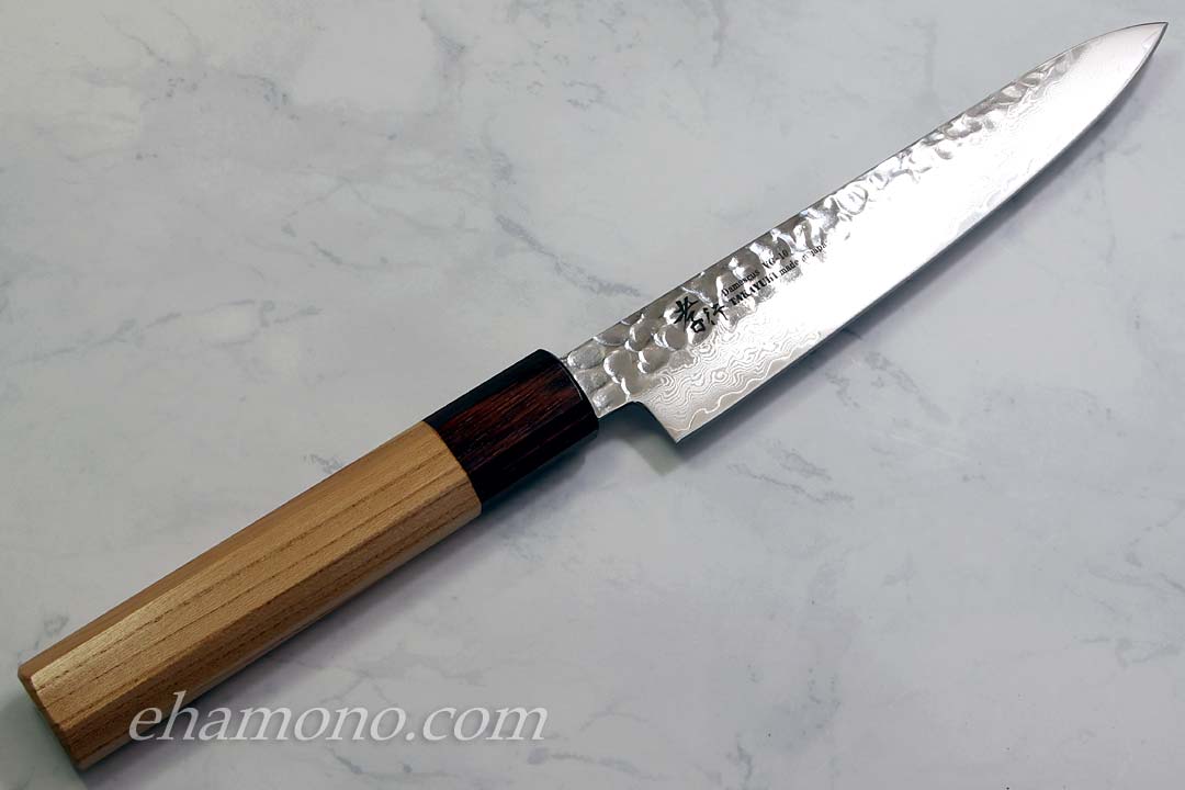 堺孝行 V金10号ダマスカス33層鎚目 和ペティ150