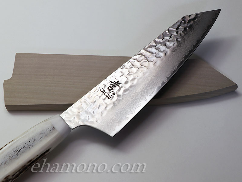 堺孝行 33層槌目ダマスカス 剣型三徳（切付三徳）160mm 【即日出荷品】