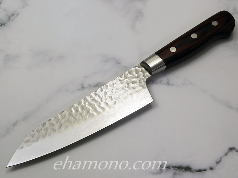 V金10号 ダマスカス33層鎚目剣型三徳160・冷凍包丁セット