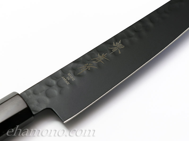 話題の黒い包丁！堺孝行【黒影】ペティ150 V金10号鎚目フッ素加工和式包丁