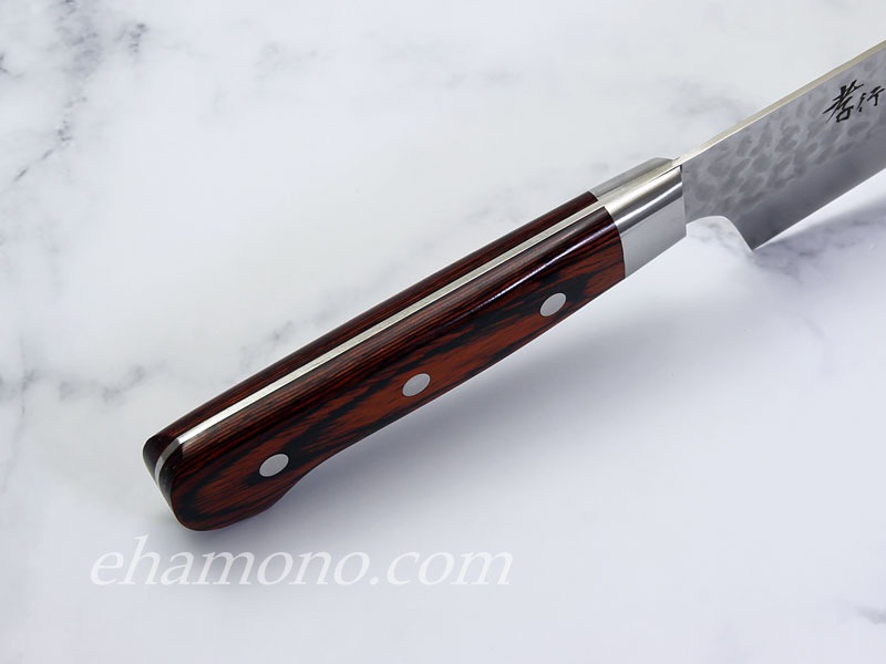 堺孝行 V金10号ダマスカス33層鎚目 剣型牛刀（切付牛刀）190