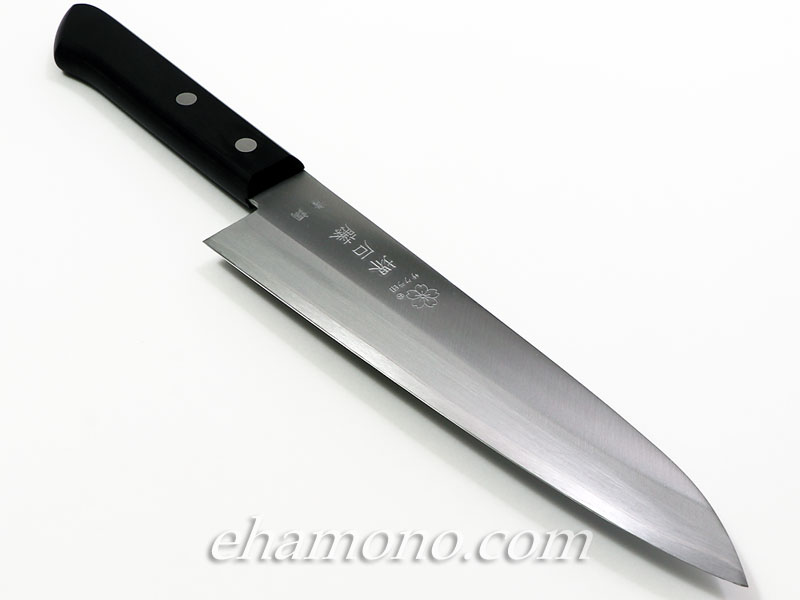 堺石藤 青鋼本割込 牛刀型包丁 ツバなし