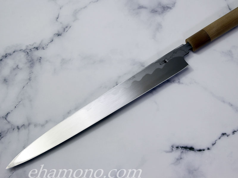 正本 本霞・八層打 玉青鋼誂 柳刃包丁300
