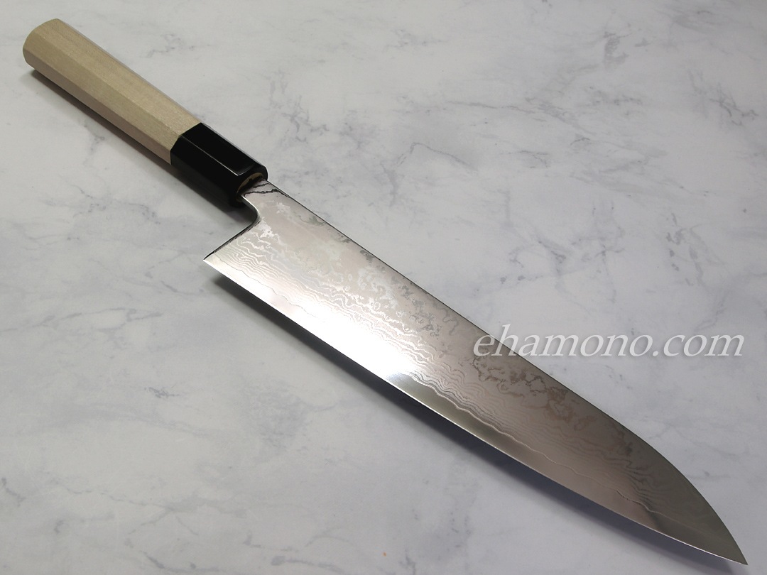 ダマスカス33層V金10号割込 和牛刀210 八角柄