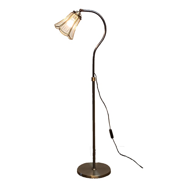 LAMPS】アンティーク調 ガラスシェードフロアランプ 1灯（W320×D210