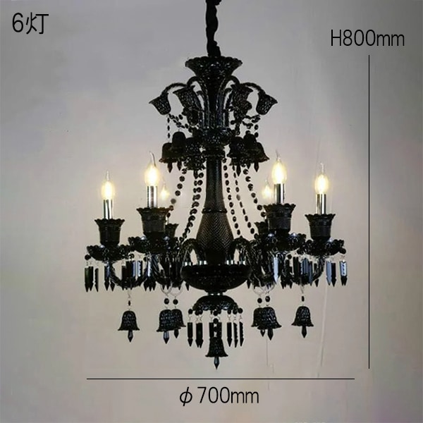 デザイン照明 ブラッククリスタルシャンデリア 6／10／18灯（Φ700／920