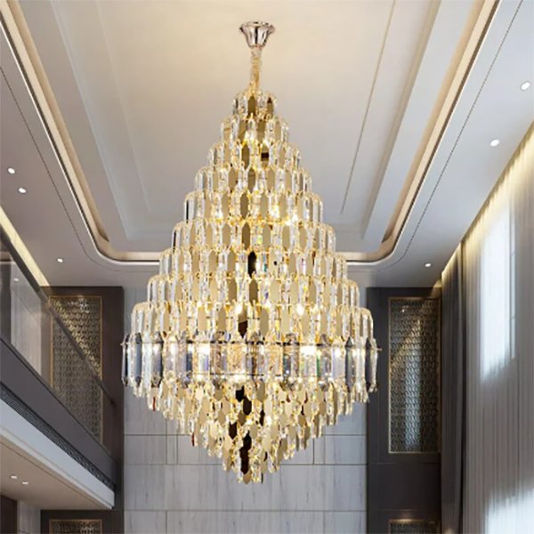 円形クリスタルシャンデリア ゴールド （D1200×H1800cm） | EL JEWEL