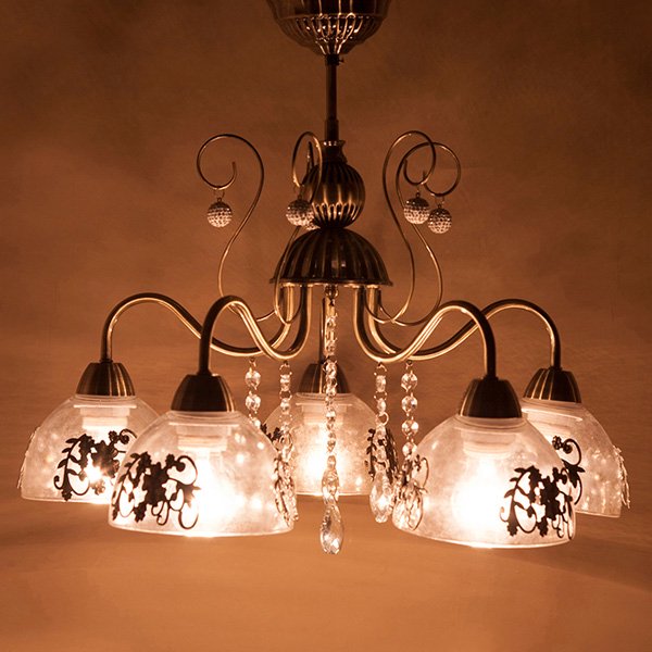 クラシカルシーリングランプ5灯「プリシラ」・アンティークブロンズ