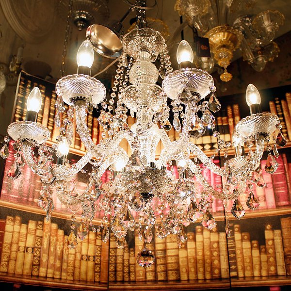 LA LUCE】クリスタルシャンデリア 8灯【ボヘミアⅡ】(W660×H640mm