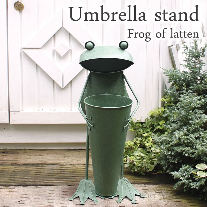 傘立て かさ立て ビッグフロッグ ガーデニング雑貨 ブリキのカエル 蛙