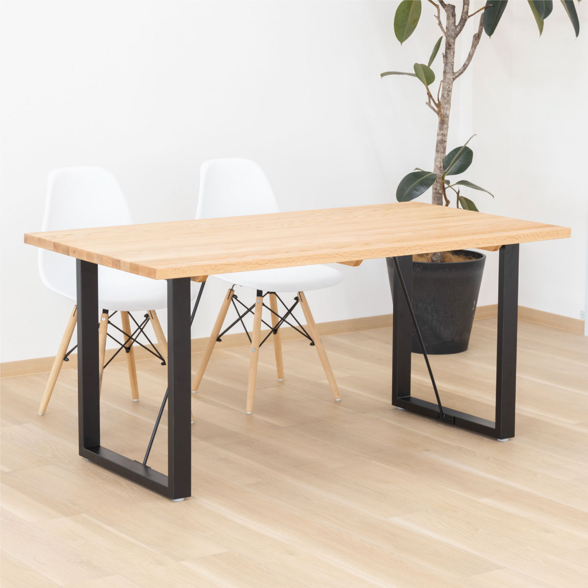 幅150］ バース ｜ 無垢天板 アイアン脚 ダイニングテーブル 【在庫