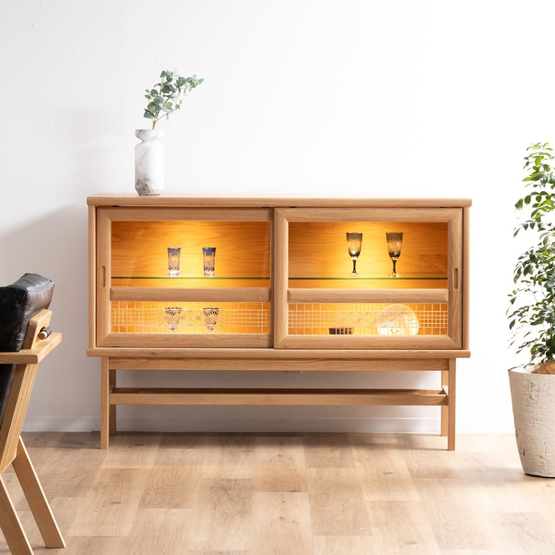 幅145］ 優雅 OAK ｜ サイドボード