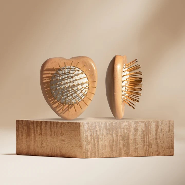 スノーフォックス　カッサ　ウッドミニハート　ヘアブラシ Snow Fox Skincare / プレミアム FOX カッサ ウッド ミニハート