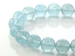 ブラックスター アクアマリン ブレスレット 13mm玉 No.67 （鑑別書付