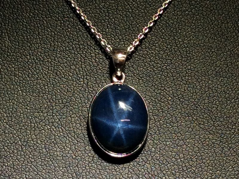 スターサファイア ペンダントトップ （K18WG） No.9 最高級（5A）｜最