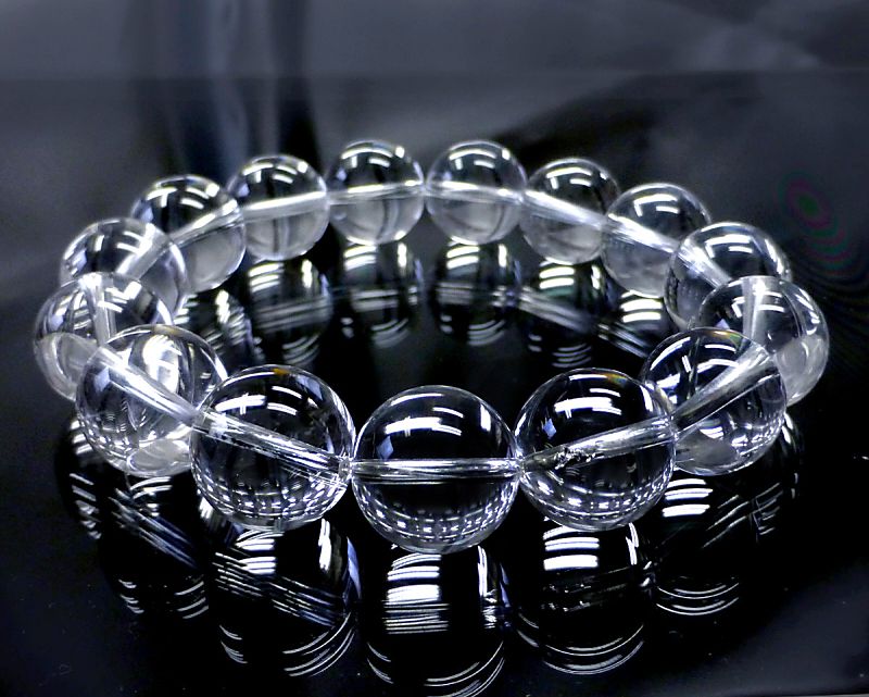 天然水晶 ブレスレット 14mm玉 最高級（5A）｜最高級パワーストーン