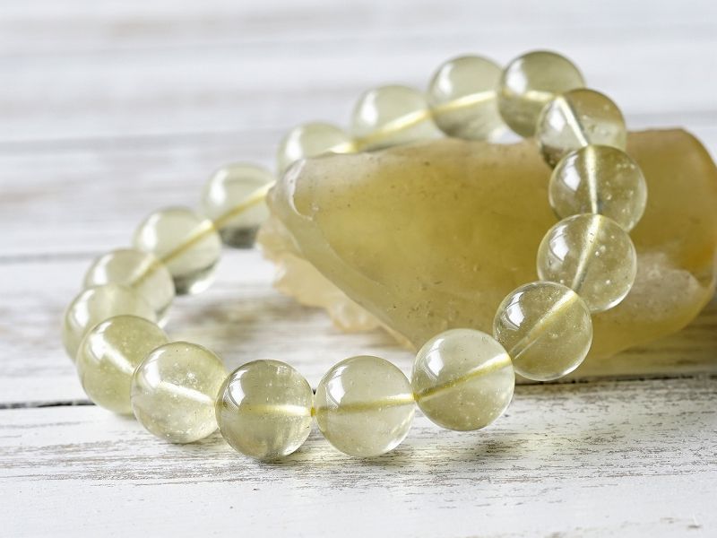 リビアングラス ブレスレット 13mm玉 No.17 （鑑別書付） 最高級