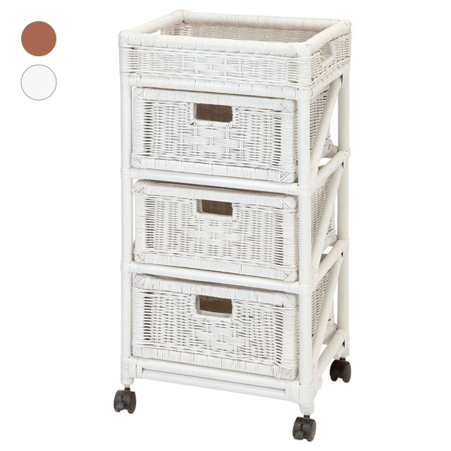 天然籐ランドリーチェスト スリム 3段｜ファミリー・ライフ公式通販