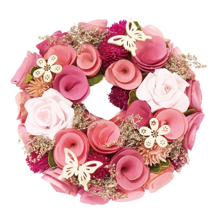 リースオレンジ＆グリーンWHフラワーM | 春夏リース・雑貨 | 花の資材