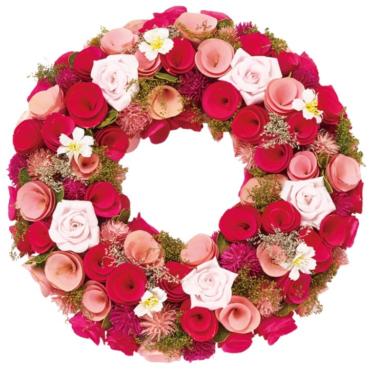 ミニリースオレンジフラワーハナチョウ | 春夏リース・雑貨 | 花の資材