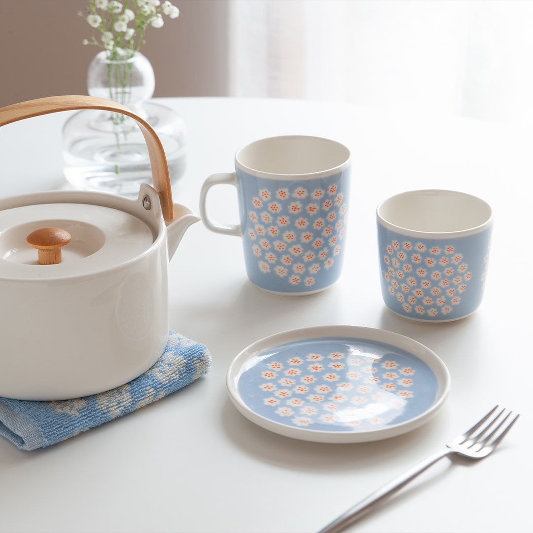 プケッティ ライトブルー×ホワイト（マリメッコ／marimekko） フリー