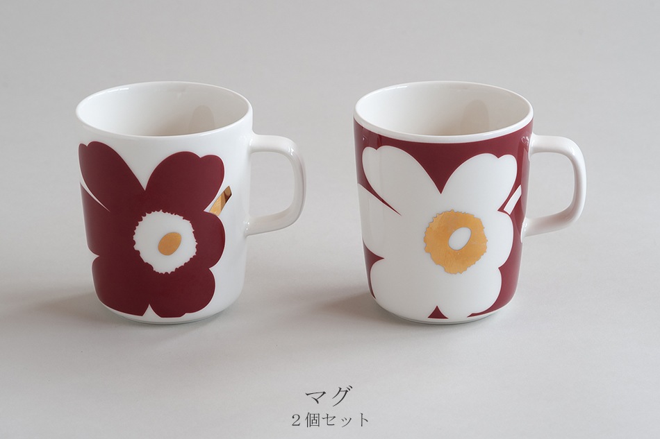 ユフラ／Juhla ウニッコ ワインレッド×ゴールド（マリメッコ