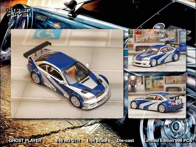 新品 Ghost Player x Street Weapon 1/64 M3 E46 GTR silver Blue