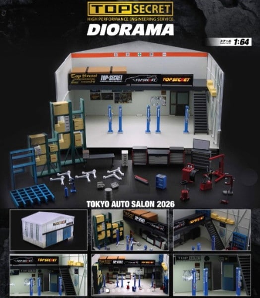 新品 64B0505 KKK MODEL 1/64 TOP SECRET ジオラマ DIORAMA GARAGE