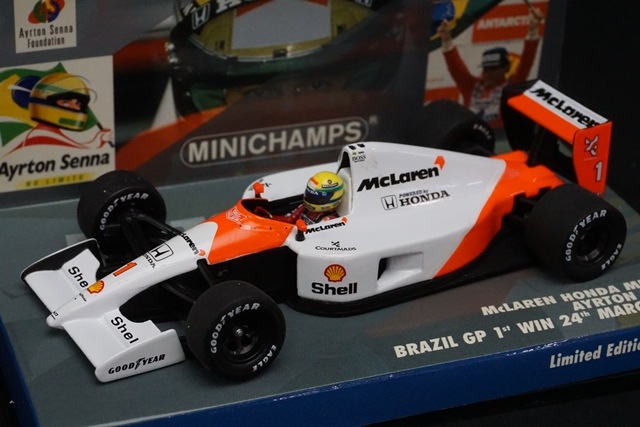 1/43 ミニチャンプス 403914301 マクラーレン ホンダ MP4/6 A.セナ