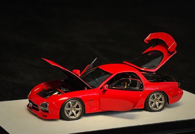 新品 PGM640804-1 PGM 1/64 マツダ MAZDA RX7 フル開閉モデル Red 四角