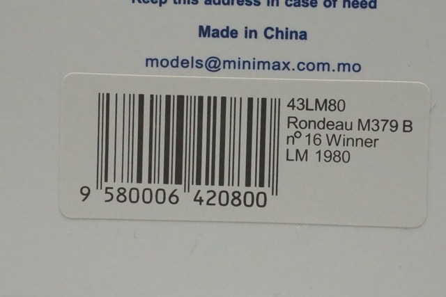 1/43 スパーク 43LM80 ロンドー M379B ルマン24h 優勝 1980#16, Boost