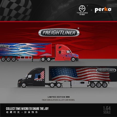 予約 TM800102 TimeMicro & Perka 1/64 フレイトライナー コンテナ