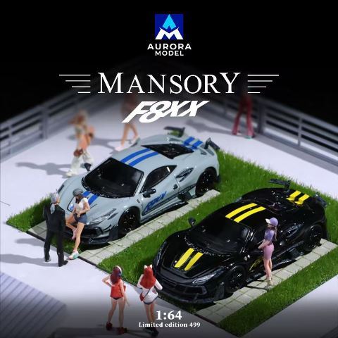 新品 AURORA MODEL AM 1/64 マンソリー F8 Tributo Mansory F8XX Black