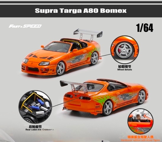 新品 Fast Speed FS 1/64 タルガ スープラ Supra Targa A80 Orange
