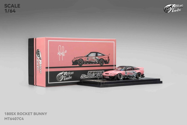 新品 MT6407C4 Micro Turbo 1/64 180SX Rocket Bunny Metallic Pink